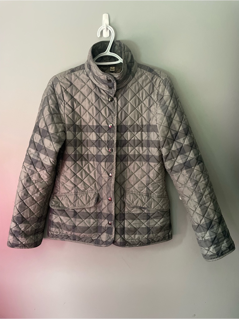 Authentic Burberry London Tonal Exploded Check Quilted Jacket